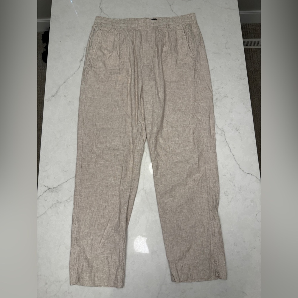 Abercrombie & Fitch Linen Blend Relaxed Pants Beige Cream - Men’s Size M Medium - Picture 12 of 15